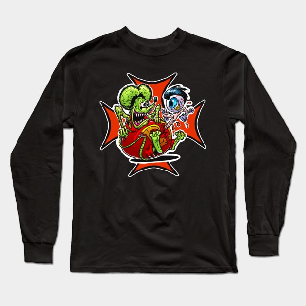 Rat Fink Chest Buster Long Sleeve T-Shirt by Biomek